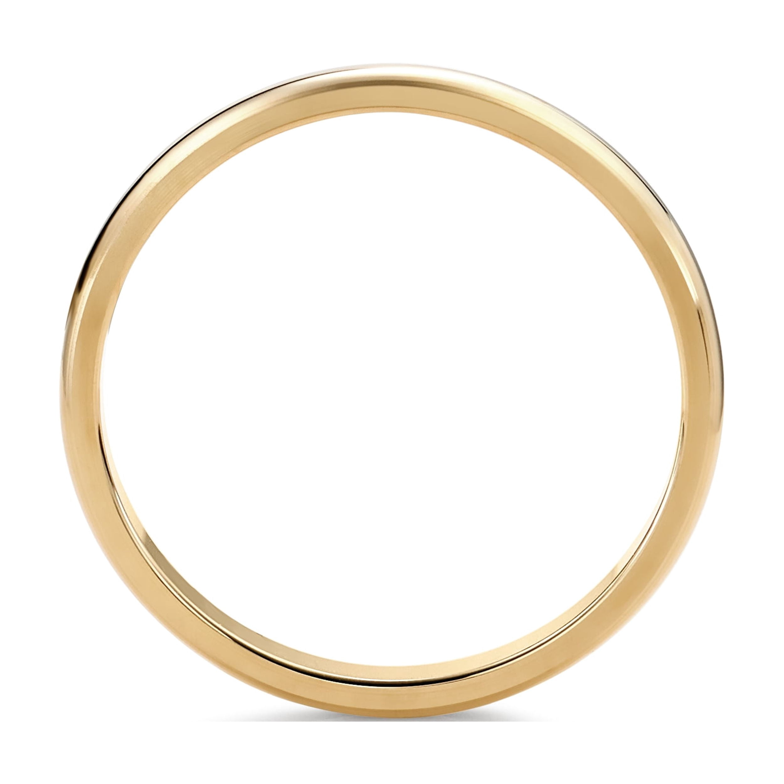 Women's 14K Yellow Gold 2mm Thin Traditional Classic Plain Wedding Band Ring Size 10