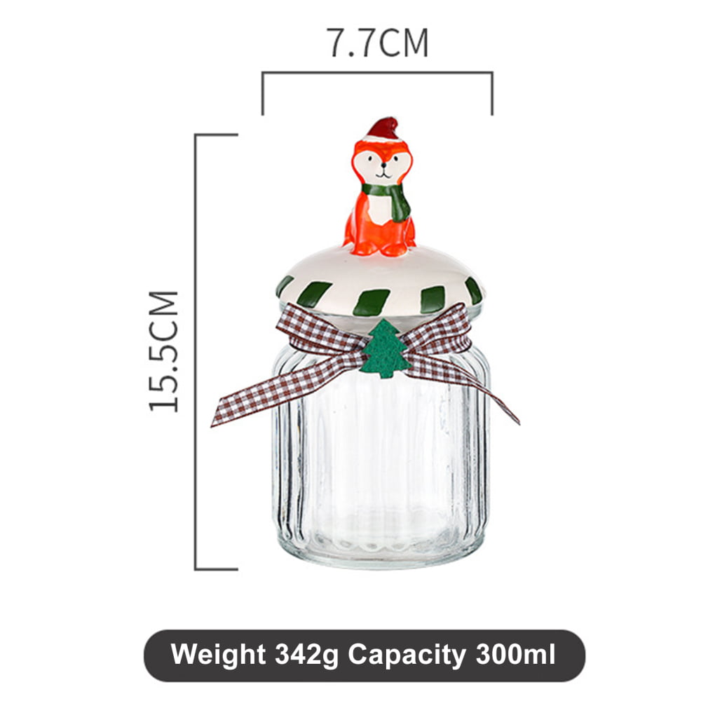 Christmas Clear Glass Candy Jars Durable and See-through Design for Grain  Pasta Dried Fruit Storage Polar Bear 