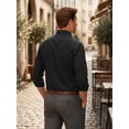 thumbnail image 5 of Men's Black Dress Shirts Business Casual for Men Long Sleeve Button Down Shirt Classic Fit Tops L, 5 of 7
