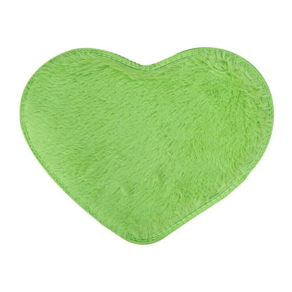 Floor Carpet Green Rug Washable Heart-shaped Indoor Decoration for Bedroom Fluffy Area
