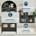 thumbnail image 4 of Tall Arched Storage Display Cabinet - 73 Inch Arch Bookshelf with Glass Doors, Shelves and Drawers - Modern Accent Cabinet for Living Room, Dining Room, 4 of 6
