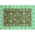 thumbnail image 1 of Ahgly Company Machine Washable Indoor Rectangle Oriental Turquoise Blue Traditional Area Rugs, 2' x 3', 1 of 4