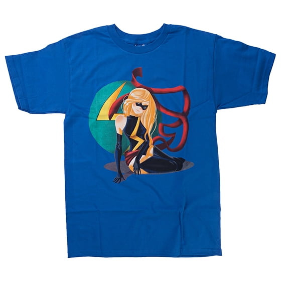 Marvel Ms. Marvel Modern Times Mens Blue T-Shirt | 2XL