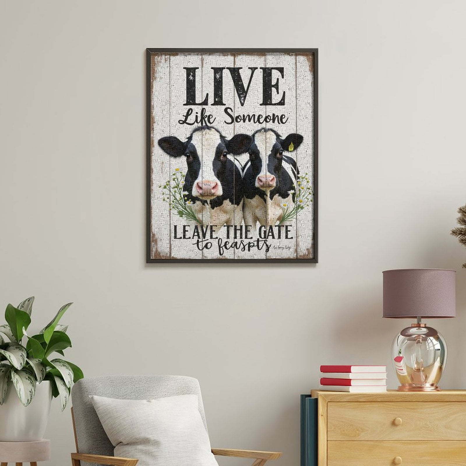 Paint By Numbers Kit for Adults Beginner - DIY Cows Rustic Quote Wall Art Canvas Painting Kits for Adults, Frameless Paint By Number for Adults for Home Wall Decor 16x20 Inch