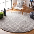 thumbnail image 2 of SAFAVIEH Berber Lidija Abstract Polyester Shag Area Rug, Ivory/Grey, 8' x 8' Round, 2 of 8