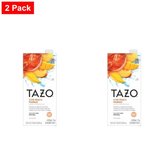 Tazo Iced Peach Mango Herbal Tea Concentrate - 32 fl oz