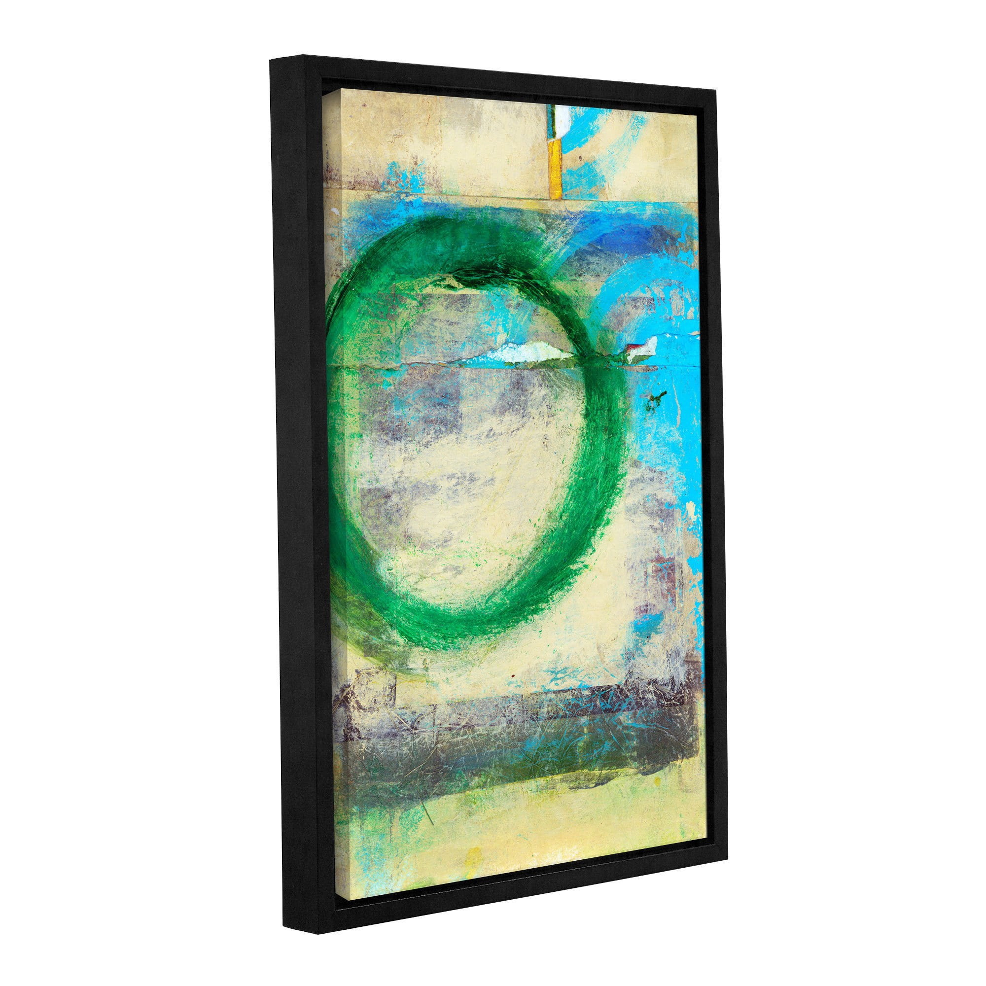 ArtWall Elena Ray "Green Circle" Gallery-wrapped Floater-framed Canvas