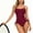 Wine(Swimsuits), variant on GUACER Women's One-Piece Bathing Suits Side Lace-Up Ribbed Cutout Monokini with Spaghetti Straps Swimsuit for Beach Resort
