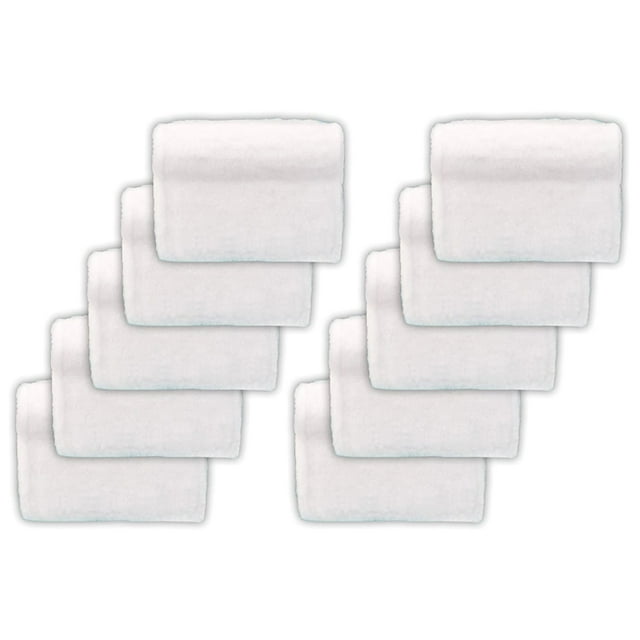 Baseboard Cleaning Replacement Pads - Compatible with Baseboard Buddy and Similar Tools - Pack of 10. A set of 10 white microfiber cleaning pads designed to fit most standard baseboard cleaning tools. These pads effectively capture dust and dirt, making them ideal for maintaining spotless baseboards in home or office settings.