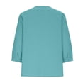thumbnail image 5 of FAIWAD Linen Tops for Women 3/4 Sleeve V Neck Pleated Blouse Dressy Business Casual Shirts, 5 of 7