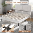 thumbnail image 4 of VECELO Full Bed Frame with Adjustable Height Headboard, Upholstered Button Tufted Platform Bed for Bedroom, No Box Spring Needed, Easy Assembly, White, 4 of 8