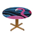 thumbnail image 3 of JEUXUS Round Tablecloth,Red-Crowned Crane Lotus Leaf Circular Table Cover Polyester Table Cloth for Dining Room Kitchen Birthday Parties Holiday Wedding Indoor Outside, 3 of 7