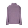 thumbnail image 6 of Htigea Women's V-Neck Long Sleeve Sweater Solid Knit Jumper Casual Loose Fit Pullover Tops Fall Trendy Knitwear Purple XXL, 6 of 6