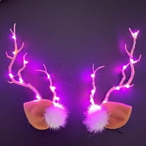 PRETXORVE Christmas Decor, Christmas Tree Decorations, Led Reindeer Antler Hair Clip Light-Up Headband Christmas Hair Accessory