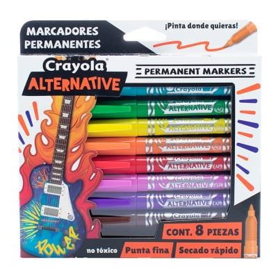 Marcadores Crayola Alternative Permanentes Multicolor 8 pzas