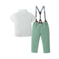 thumbnail image 6 of SANMIO Toddler Baby Boy Clothes Suit Gentleman Wedding Formal Dress Outfits,  Shirt with Bowtie + Suspender Pants 1-5 Years, 6 of 6