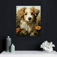 thumbnail image 4 of GOSMITH Canvas Wall Art Decor for Living Room, Colorful Cute Dog Animal Flower Room Decor Paintings for Bathroom Bedroom Canvas Prints Home Kitchen Decor 20x16/16x12", 4 of 4