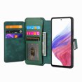 thumbnail image 2 of Detachable Magnetic Case Wallet For Samsung S23 FE Compatible with MagSafe Wireless Charging Phone Cover Multi Card Slots Cash Coin Zipper Pocket RFID Blocking For Samsung Galaxy S23 FE, Green, 2 of 9