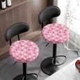 thumbnail image 3 of FUIALDOLG Stretchy Round Bar Stool Seat Covers with Strawberry Daisy Pattern, 2 Pack Polyester Protector Cushion for Kitchen and Cafes, 3 of 6