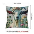 thumbnail image 4 of Creowell Set of 2  Goats Goat Lover Pillow Covers, Goat Lovers Farm Girls Women Gifts, Farm Animal Funny Goat Floral Decorative Cushion Cover for Sofa Bed Home Girls Bedroom Decor White, 4 of 7