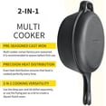 thumbnail image 4 of 2-in-1 Pre-Seasoned Cast Iron Dutch Oven Pot with Skillet Lid Set, 10" Skillet 3QT Pot for Cooking, Baking, Frying and Camping, 4 of 7