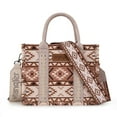 thumbnail image 3 of Wrangler Aztec Tote Bag for Women Boho Shoulder Purses and Handbags, Aztec Tan, 3 of 7