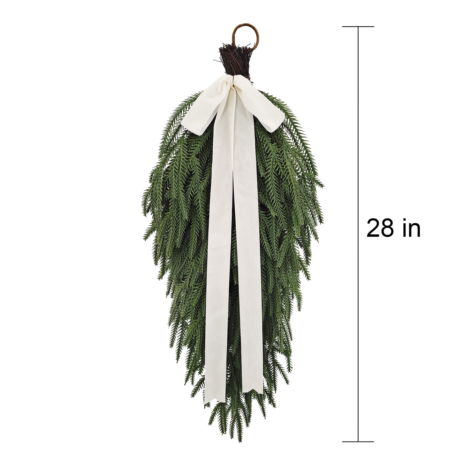 My Texas House Natural Feel Norfolk Artificial Christmas Swag, Green, 28"