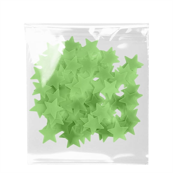 100Pcs Multicolored Star Glow in The Dark Luminous Star Fluorescent Reusable Plastic Wall Stickers Wall or Ceiling Fluorescent Luminous Decal Stickers for Home Decor