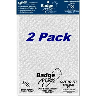 2Pack Badge Patch Magic Adhesive,Cut to Fit Freestyle Double Sided