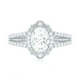 thumbnail image 4 of Rosec Jewels Lab Grown Diamond Vintage Engagement Ring - 6x8 mm Oval - EF-VS Grade, 10K White Gold, US 12.00, 4 of 8