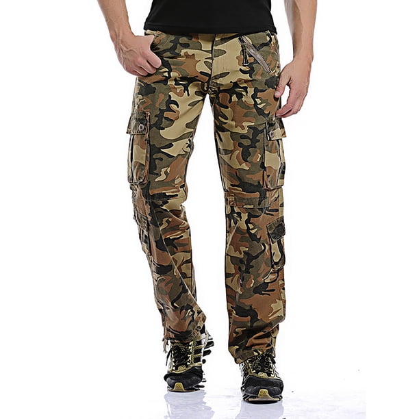 Frontwalk Cotton Lounge Pant for Mens Casual Hiking Cargo Pant Camo