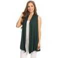 thumbnail image 2 of Women's Sleeveless Draped Open Front Cardigan Vest Made in USA, 2 of 4