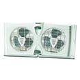thumbnail image 1 of Holmes Dual Blade 2 Speed Energy Efficient Twin Window Fan w/Thermostat, White, 1 of 4