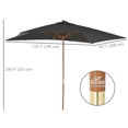 thumbnail image 3 of Outsunny Patio Umbrella, Sun Outdoor Umbrella with Bamboo Ribs for Garden, 3 of 10