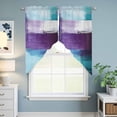 thumbnail image 5 of Turquoise Purple Kitchen Window Curtains, Swag Curtains Valance for Bedroom Living Room Bathroom, Geometric Abstract Modern Oil Painting Rod Pocket Window Curtain Block Drapes 2 Panels 36"x45", 5 of 7
