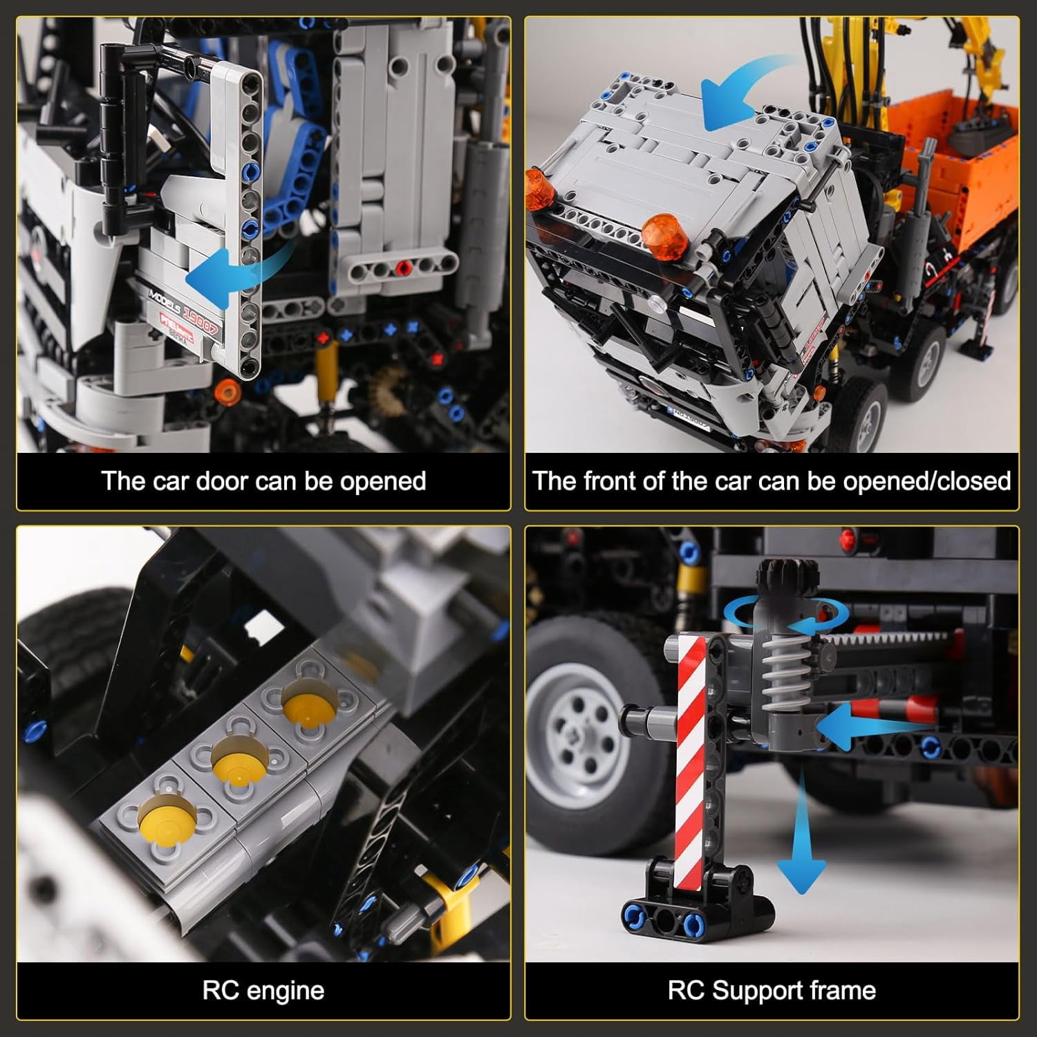 Engineering Crane Pneumatic Truck Building Blocks, Engineering Truck with Remote Control and Motors, 2819 Parts Large MOC Remote Control Car Clamp Blocks Bricks Toy