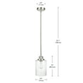 thumbnail image 3 of Globe Electric Annecy 1-Light Brushed Nickel Pendant with Clear Glass Shade, Bulb Included, 61010, 3 of 7