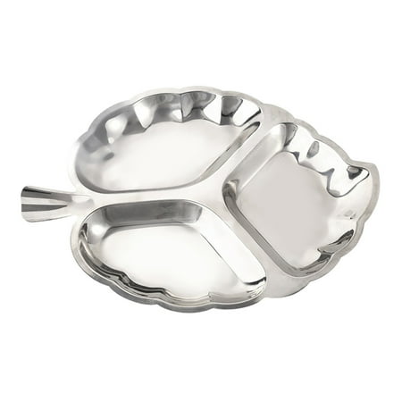 

1pc Multi-functional Snacks Display Plate Stainless Steel Fruit Dessert Plate