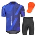 thumbnail image 1 of Clothing Men Breathable Quick Dry Comfortable Short Sleeve Jersey and Padded Shorts Cycling Clothing Set, 1 of 7