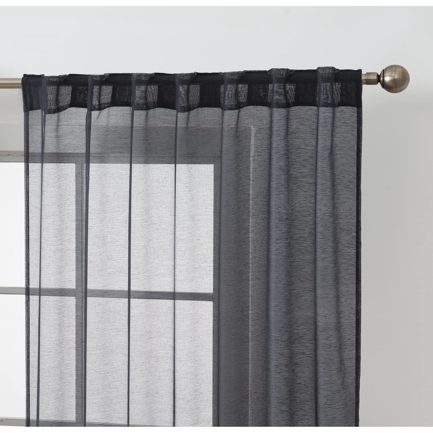 THD Scarlett Semi Sheer Pocket Top & Back Tab Lightweight Window Curtains Drapery Panels, 2 Panels