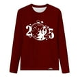 thumbnail image 4 of Christmas Sweatshirts for Women Plus Size Crew Neck Pullover Tops Casual Loose Cute Graphic Long Sleeve Shirt (Wine M), 4 of 4