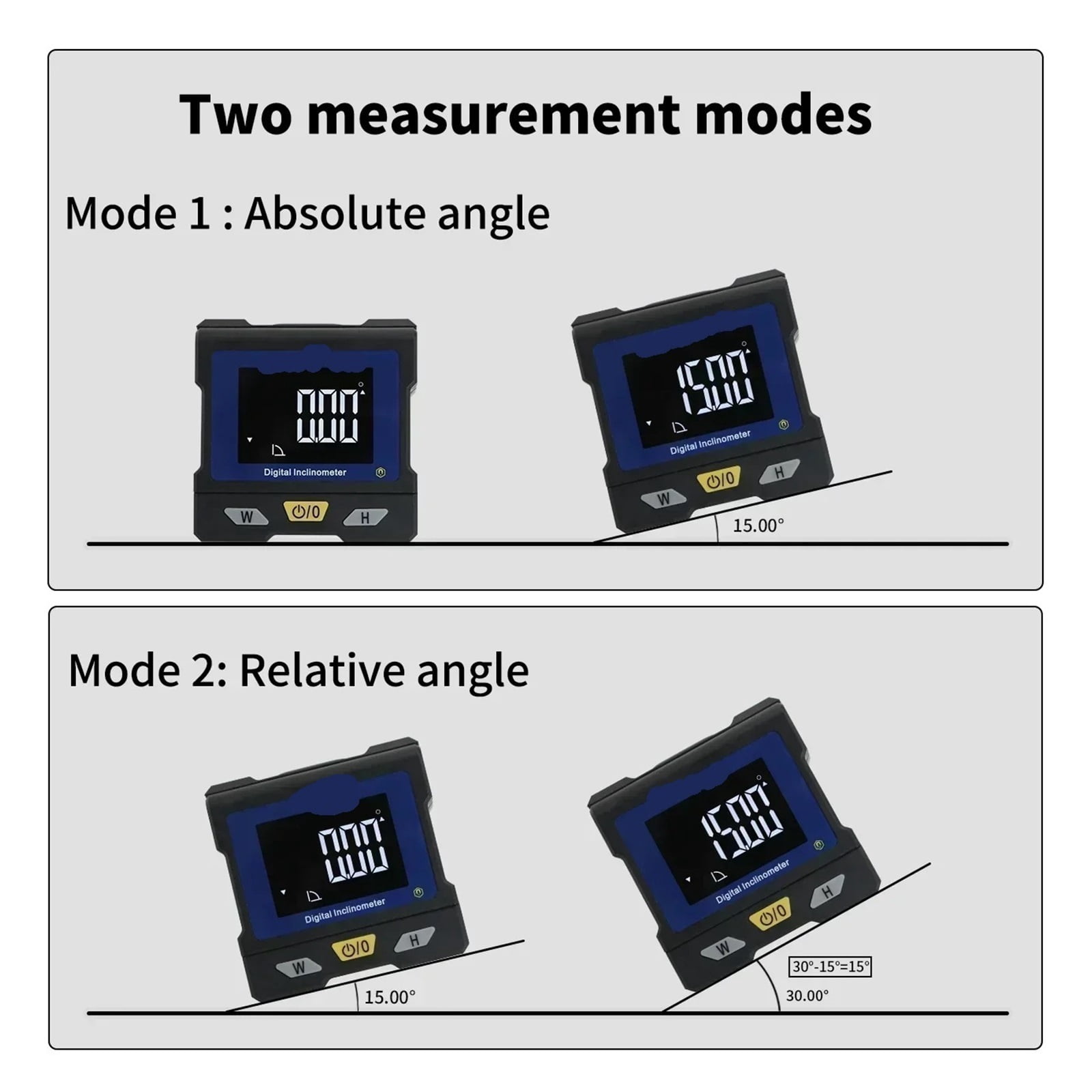 Digital Angle Gauge Protractor Inclinometer with Flip Up Display Bubble Level Box Measures ,Water-Proof & Dust Resistant