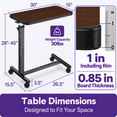thumbnail image 5 of Kekoy Overbed Table with Wheels, One-Touch Height Adjustable Rolling Hospital Bedside Table, Stable Bed Tray for Eating, Reading, Elderly Home Care and Hospital Use, 5 of 10