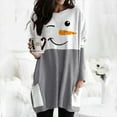 thumbnail image 2 of asdoklhq Christmas Clearance Clothing Under $5.00,Plus Size Women Long Sleeve Christmas Printed O-Neck Tops Tee T-Shirt Blouse, 2 of 3
