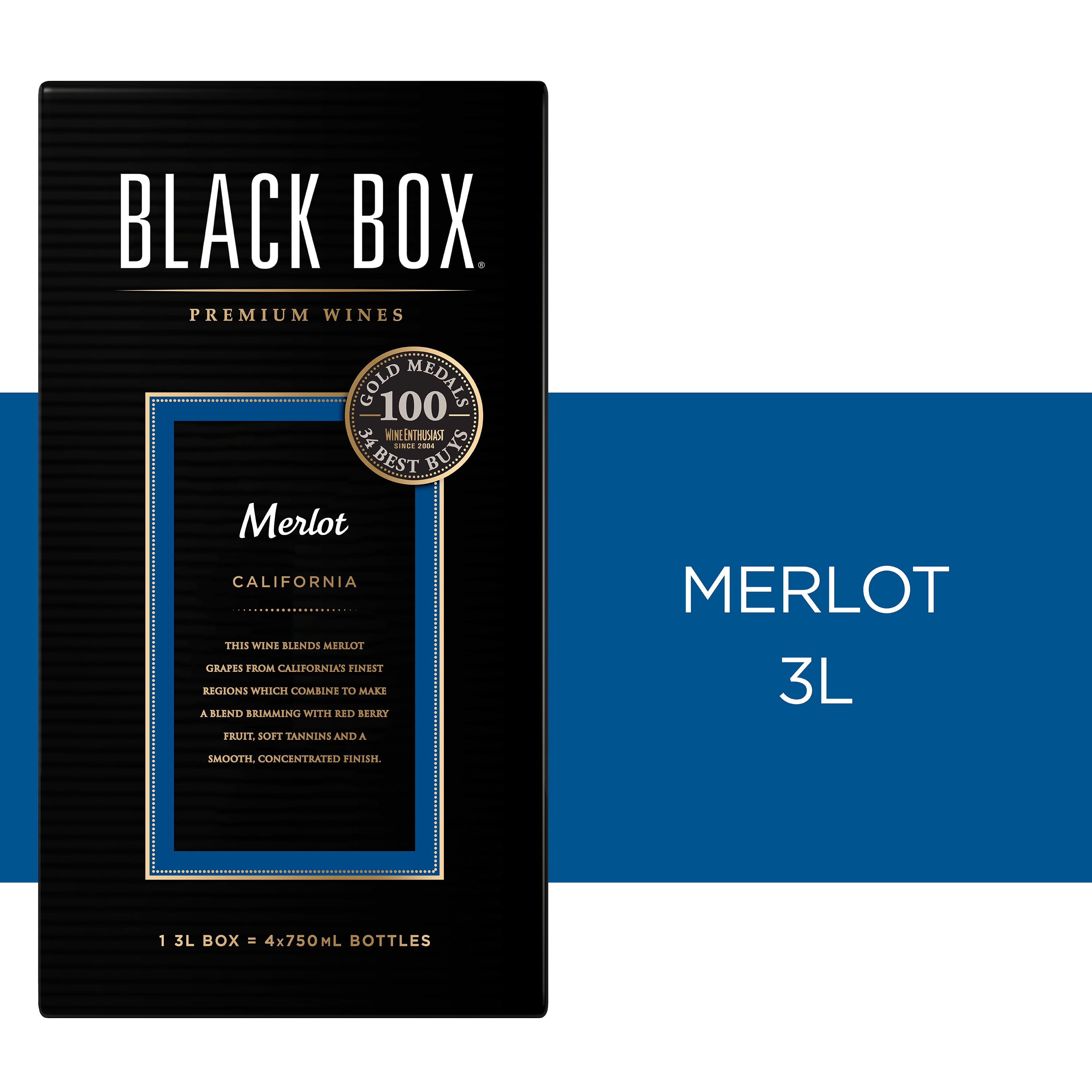 Black Box Merlot Red Wine, 3L Box, 13.5% ABV - Walmart.com