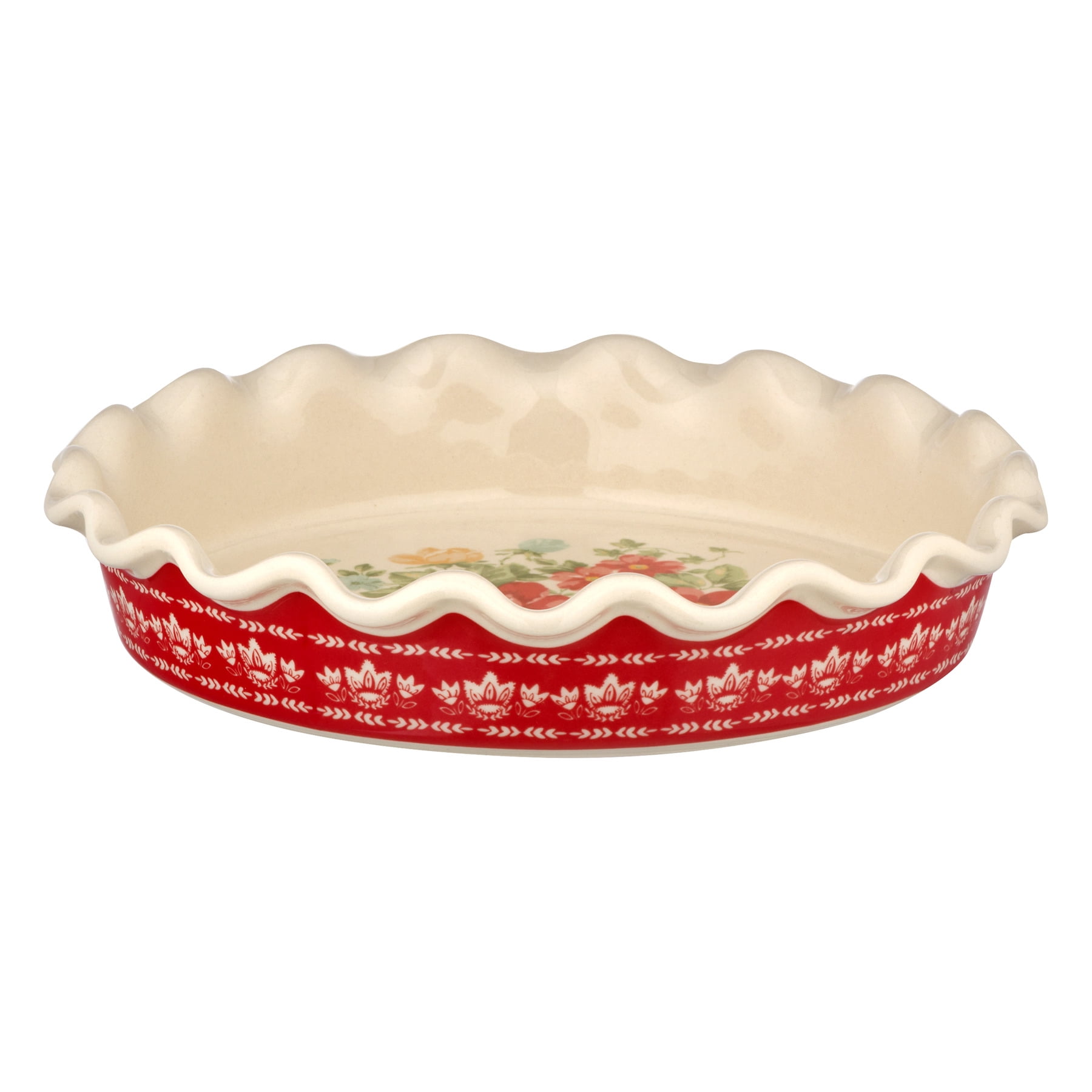  The Pioneer Woman Mazie Pie Dish-Stoneware 9.4 Inch Pie Pan For  Everyday and Holidays Baking: Home & Kitchen