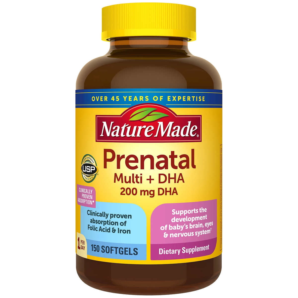 Nature Made Prenatal + DHA, 200 mg Softgels 150ct.