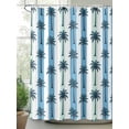 thumbnail image 2 of Shower Curtain Palm Trees Bathroom Curtains with Hooks, Waterproof Fabric Tropical Plant Coconut Blue Stripes Bath Shower Curtains Set for Bathroom Bathtubs Decor 36x72 Inch, 2 of 8