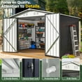 thumbnail image 2 of NETAJE 6'x8' Outdoor Metal Shed with Lockable Doors and Updated Frame for Backyard, White, 2 of 7