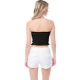 thumbnail image 5 of MixMatchy Women's Sexy Frill Knot Front Knit Strapless / Strap Tube Crop Top, 5 of 6